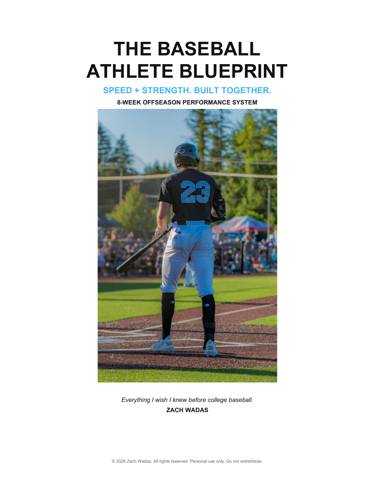 Actual cover of the Baseball Athlete Blueprint PDF
